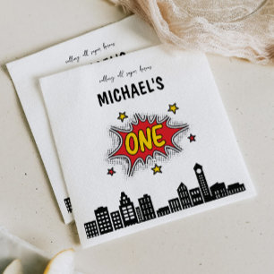 Guardanapo De Papel Primeiro aniversario de Super Herói Dinâmico