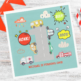 Guardanapo De Papel Primeiro aniversário de um bip de veículos