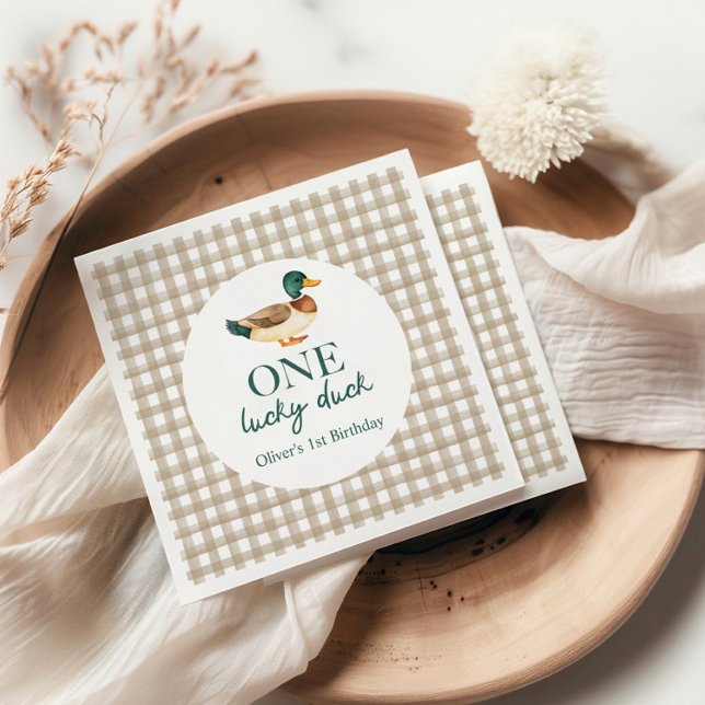 Guardanapo De Papel Primeiro aniversário de um Duque Sortudo (Criador carregado)