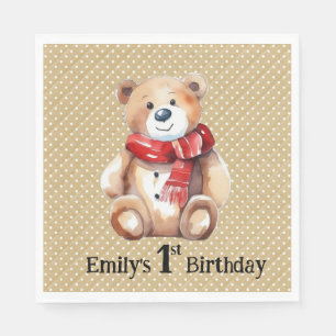 Guardanapo De Papel Primeiro aniversario de Urso de Água