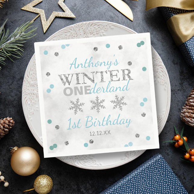 Guardanapo De Papel Primeiro aniversario de Winter ONEderland (Criador carregado)
