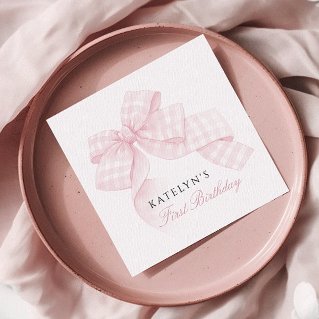 Guardanapo De Papel Primeiro Aniversário do Arco Rosa (Criador carregado)