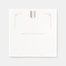 Guardanapo De Papel Primeiro aniversario Doljanchi, cor-de-rosa,