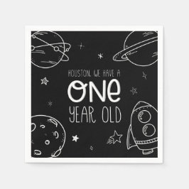 Guardanapo De Papel Primeiro aniversario Espacial - Houston - Um Ano -