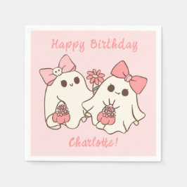 Guardanapo De Papel Primeiro aniversario fantasma e Arcos cor-de-rosa 