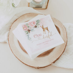 Guardanapo De Papel Primeiro aniversário inverno Um veado de aniversár