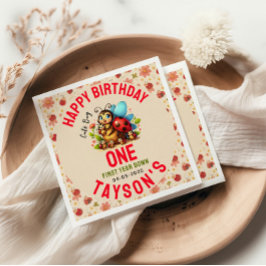 Guardanapo De Papel Primeiro aniversario Ladybug | Partido do Tema do 