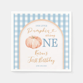 Guardanapo De Papel Primeiro aniversario Laranja Pumpkin Boho Blue Gin