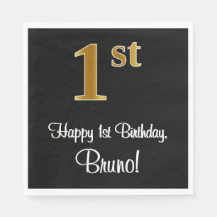 Guardanapo De Papel primeiro aniversario ~ Legant Luxurious Faux Doura