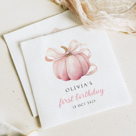 Guardanapo De Papel Primeiro aniversario Pumpkin do Arco rosa