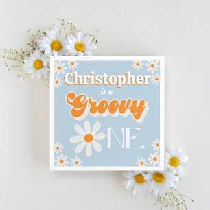 Guardanapo De Papel Primeiro aniversario Retro Groovy One Boys
