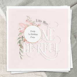 Guardanapo De Papel Primeiro aniversario Rosa Menina Onederland