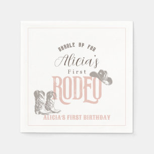 Guardanapo De Papel Primeiro aniversario Rosa Ocidental