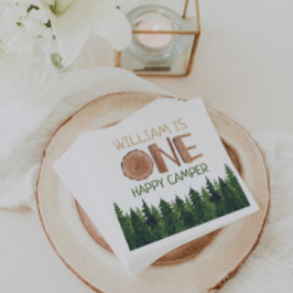Guardanapo De Papel primeiro aniversario Rustic One Happy Camper