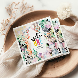 Guardanapo De Papel Primeiro aniversario Selvagem de Animais Safari