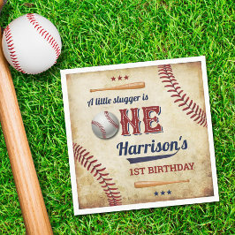 Guardanapo De Papel Primeiro aniversario Vintage Baseball Boys