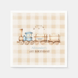 Guardanapo De Papel Primeiro aniversario Vintage Train