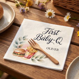 Guardanapo De Papel Primeiro Bebê Q Churrasco 1º Aniversário Menino Pi