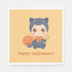 Guardanapo De Papel Primeiro Dia das Bruxas, Bonito, Gato Preto