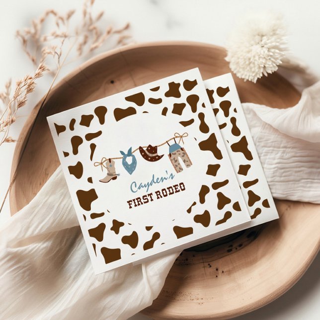Guardanapo De Papel Primeiro primeiro aniversario Rodeo Western Cowboy (Criador carregado)