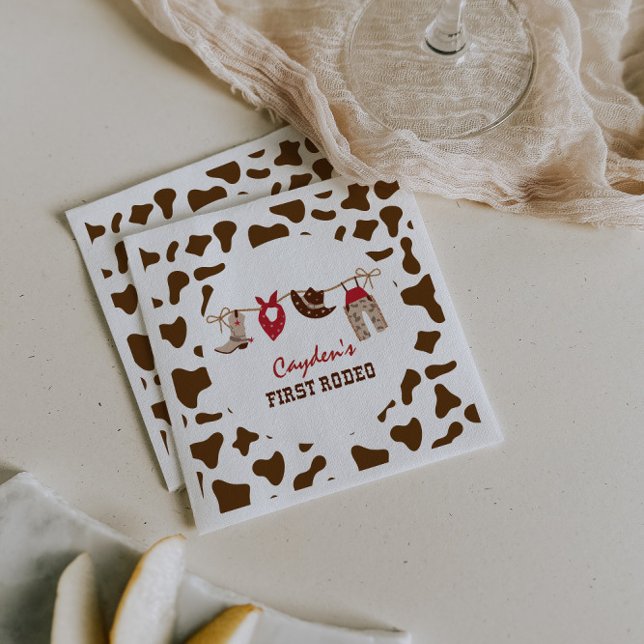 Guardanapo De Papel Primeiro primeiro aniversario Rodeo Western Cowboy (Criador carregado)