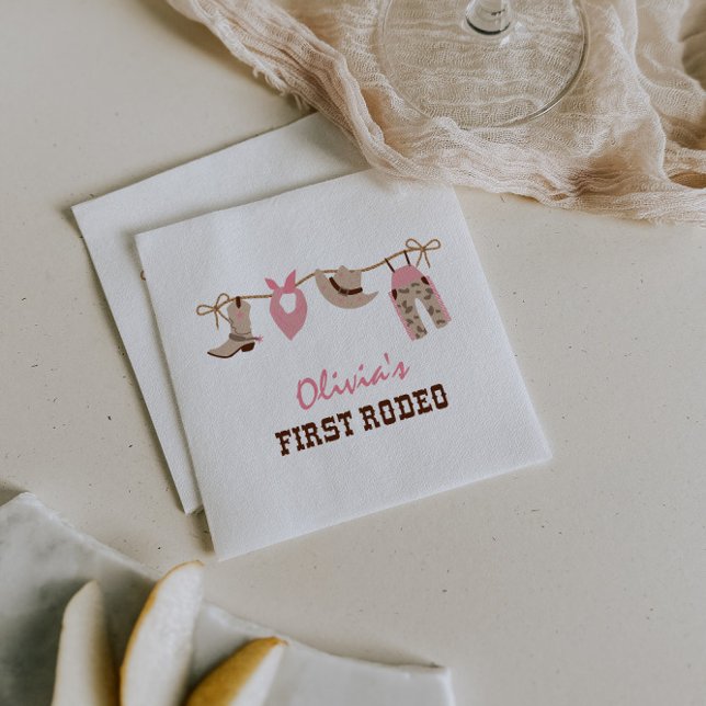 Guardanapo De Papel Primeiro primeiro aniversario Rodeo Western Cowboy (Criador carregado)