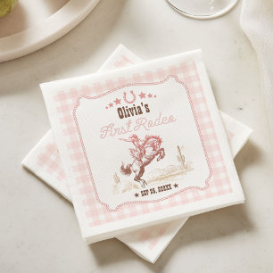 Guardanapo De Papel Primeiro Rodeio 1º Aniversário Rosa Western