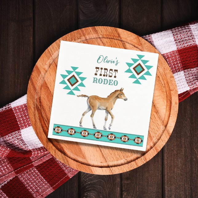 Guardanapo De Papel Primeiro rodeio a sudoeste do cavalo turquesa (Criador carregado)