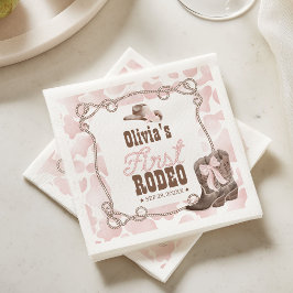Guardanapo De Papel Primeiro Rodeio Aniversário de 1 ano Rosa Poeirent
