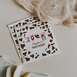 Guardanapo De Papel Primeiro Rodeio Caubói Ocidental Aniversário de 1