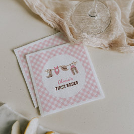Guardanapo De Papel Primeiro Rodeio Rosa Caubói Ocidental Aniversário