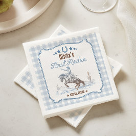 Guardanapo De Papel Primeiro Rodeo 1º Aniversário Azul Western