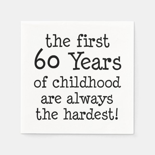 Guardanapo De Papel Primeiros 60 Anos De Infância Napkins (Frente)