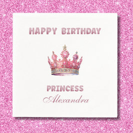 Guardanapo De Papel Princesa Aniversário da Garota Rosa-Rosa Fairytale