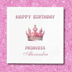Guardanapo De Papel Princesa Aniversário da Garota Rosa-Rosa Fairytale