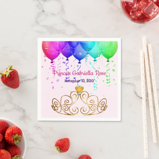 Guardanapo De Papel Princesa Birthday Balloons Party Paper Napkins (Insitu)