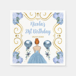 Guardanapo De Papel Princesa de Cabelo Vermelho festa de aniversário c