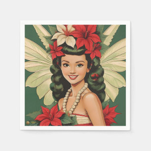 Guardanapo De Papel Princesa de Natal Tropical de Retro
