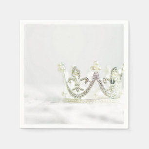 Guardanapo De Papel Princesa de prata Coroa