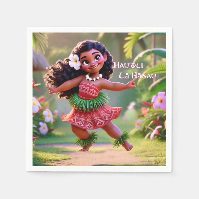 Guardanapo De Papel Princesa Hula Hauʻoli (Frente)