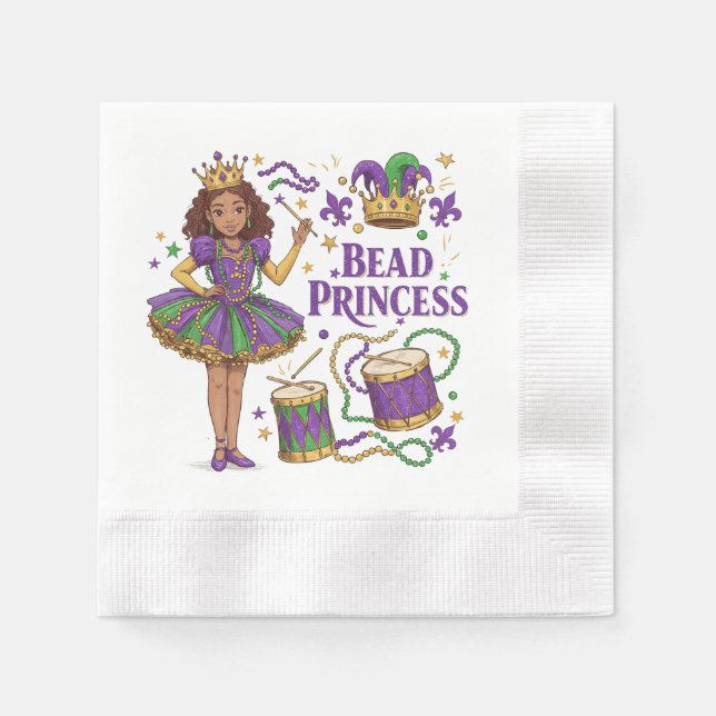 Guardanapo De Papel Princesa Miçanga - Mardi Gras (Frente)