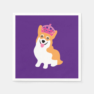 Guardanapo De Papel Princesa pequena bonito Vestir-se do Corgi uma