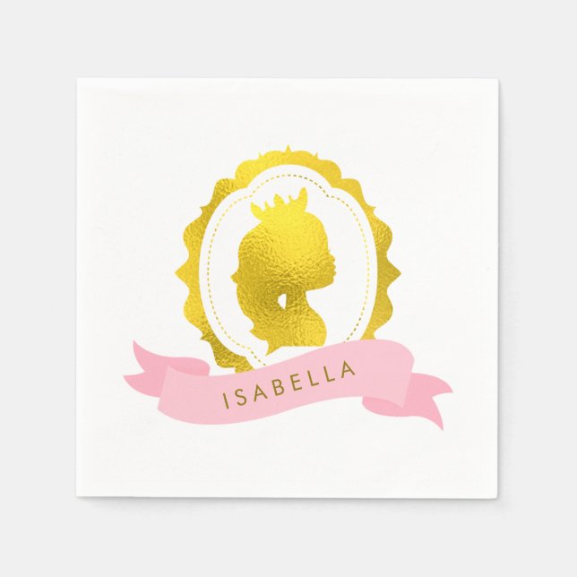 Guardanapo De Papel Princesa Rosa Cameo Aniversário (Frente)