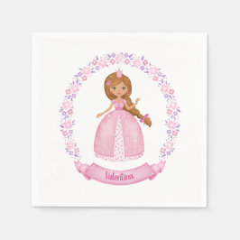 Guardanapo De Papel Princesa Rosa, Fita Personalizada