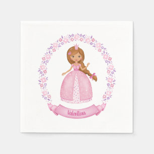 Guardanapo De Papel Princesa Rosa Fita Personalizada