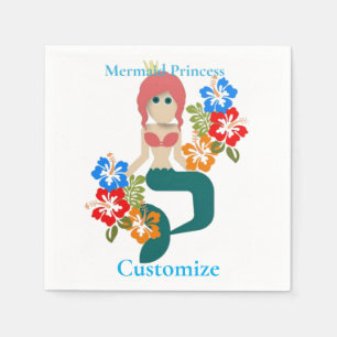 Guardanapo De Papel Princesa Sereia Ruiva Thunder_Cove