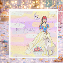 Princesa Snowy Birthday Paper Napkin