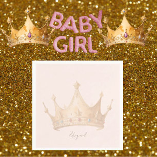 Guardanapo De Papel Princesa Tiara Blush Chá de fraldas Personalizado