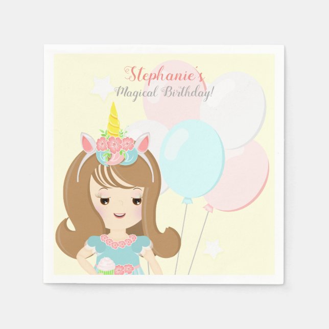 Guardanapo De Papel Princesa Unicorn (Frente)