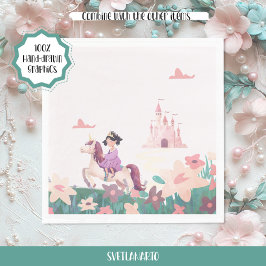 Guardanapo De Papel Princess Riding Unicorn Paper Napkins